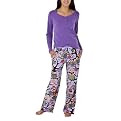 Nick & Nora&reg; Womens Knit Top/Fleece Pant PJ Set - Snow Owls Blue