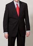 Riente Milano Solid Black 2-Button Center Vent Suit