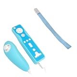 GTMax Blue 2 Tone Soft Silicone Skin Case + Blue Wrist Strap for Nintendo W ....