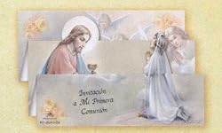 First Communion Invitation - Girl - ENGLISH - 100 per pack - Quad-Fold