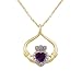18k Yellow Gold Plated Sterling Silver African Amethyst Pendant, 18
