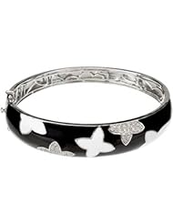 1/8 ct tw Diamond Bracelet with Black & White Enamel