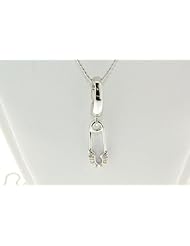 Victoria Kay White Diamond Accented Safety Pin Charm/Pendant in Sterling Silver