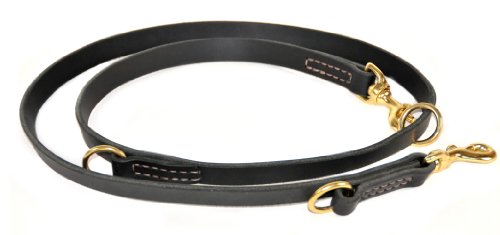 Dean and Tyler Simple Pleasure Dog Leash, Black 7-Feet by 3/4-Inch Width With Solid Brass Hardware.