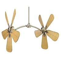 Fanimation Fans FP7000AB 52 Caruso Tropical Antique Brass Ceiling Fan w/ Wall Ctrl and CAISD7C Blades