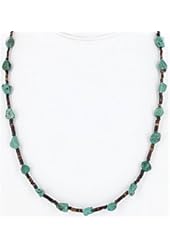$230 Retail Tag Authentic Made by Charlene Little Navajo .925 Sterling Silver Natural TURQUOISE Mountain Turquoise Necklace