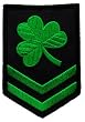 Green Irish Clover Military Embroidered Patch Shamrock Brigade Iron-On Ireland Emblem