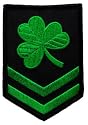 Green Irish Clover Military Embroidered Patch Shamrock Brigade Iron-On Ireland Emblem