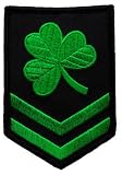 Green Irish Clover Military Embroidered Patch Shamrock Brigade Iron-On Ireland Emblem