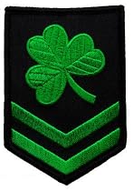 Green Irish Clover Military Embroidered Patch Shamrock Brigade Iron-On Ireland Emblem
