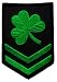 Green Irish Clover Military Embroidered Patch Shamrock Brigade Iron-On Ireland Emblem