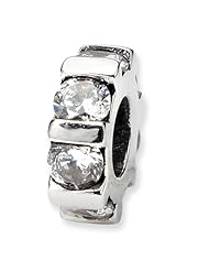 Sterling Silver CZ Bead