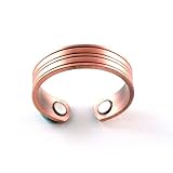 STRAIGHT LINES STYLE SOLID COPPER MAGNETIC RING FINGER 6MM RINGS NATURAL THERAPY by Magnet Jewelry Store