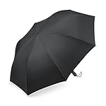 PLEMO 自動伸縮ワンタッチボタン式折り畳み紳士傘 2段式 直径112センチ シンプルブラック UA_28
