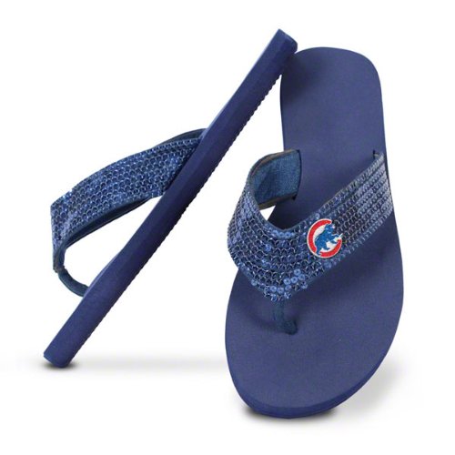 Chicago Cubs Women's Sequin Strap Flip Flops