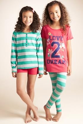 2 Pack - Older Girls' Cotton Rich Assorted Pyjamas