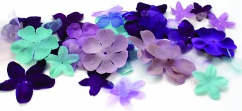 EK Success Brands Laliberi Pressed Flowers, Berry Flocked and Tulle