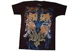 41zPYtvVsVL. SL160  Tattoo Cross Crown Graphics Print T Shirt   Black Orange Saints, L