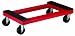 Akro-Mils RMD3018RC4PNR Steel Reinforced Padded Rubber Capped Plastic Dolly, 30-Inch by 18-Inch, Red