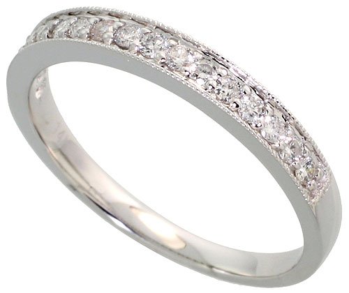 14k White Gold Eternity Band, w/ 0.27 Carat Brilliant Cut Diamonds, 1/8 (3mm) wide 14k White Gold Eternity Band, w/ 0.27 Carat Brilliant Cut Diamonds, 1/8 (3mm) wide