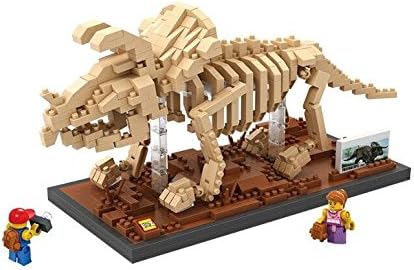 Otulet Triceratops Dinosaur Fossils Skeletons Nano Building Blocks Diamond Building DIY Set Parent-child Games Educational Toys (with Otulet FREE Brick Separator)