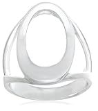 Sterling Silver Concave Oval Ring