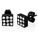 The Stainless Steel Jewellery Shop - 6mm Square Black Stainless Steel Studs with 9 Cubic Zirconia