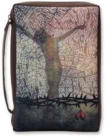 Bible Cover Empty Cross (Med: 6"w X 9"h)