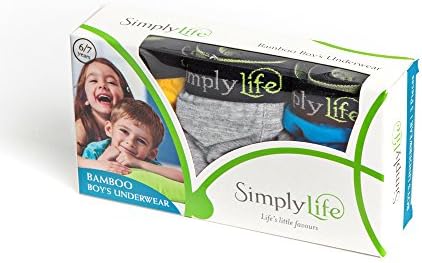 Simply Life Boys' Bamboo Viscose Underwear 3pcs Boxers with Jacquard Elastic Band