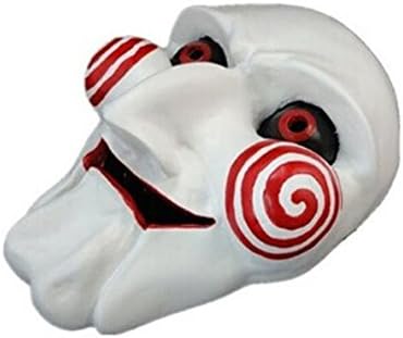 PYSICAL Saw Jigsaw Killer Full Face Puppet Creepy Movie Mask Horror Scary Halloween