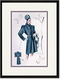 Black Framed/Matted Print 17x23, Charcoal Dressy Coat