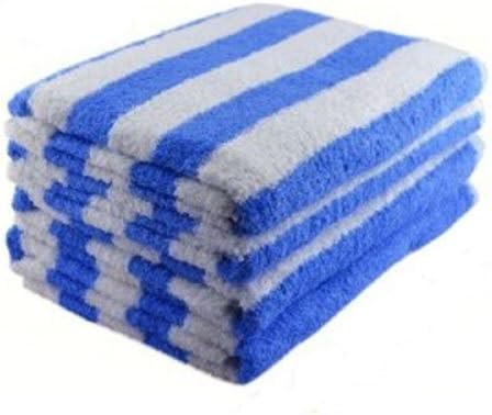 2 New White/ Blue Cotton Hotel 30x60 Cabana Towels Pool Towel Beach Towel 15#