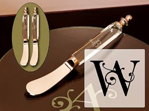Glass Spreader Set of 2 Monogram W
