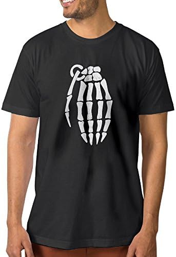 Fashion Mens Skeleton Hand Grenade Halloween Spooky Cotton T-shirts Tee