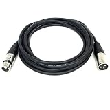 GLS Audio 12ft Mic Cable Patch Cords - XLR Male to XLR Female Black Cables - 12' Balanced Mike Snake Cord - SINGLE