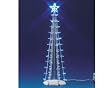 Lemax Christmas Village Battery Operated 9" Lighted Blue Silhouette Tree #74657
