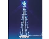 Lemax Christmas Village Battery Operated 9" Lighted Blue Silhouette Tree #74657
