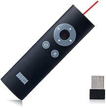 August LP200B Telecomando Senza Fili di Presentazioni Multimediale con Puntatore Laser Rosso e Tasti di Scelta Rapida - controllo a distanza Fino a 15m - Batteria Inclusa