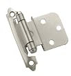 Amerock BP3428-G10 Self-Closing Face Mount 3/8-Inch Inset Hinge, Satin Nickel