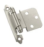 Amerock BP3428-G10 Self-Closing Face Mount 3/8-Inch Inset Hinge, Satin Nickel
