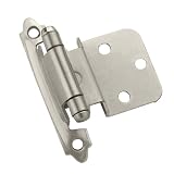 Amerock BP3428-G10 Self-Closing Face Mount 3 8-Inch Inset Hinge, Satin Nickel by Amerock