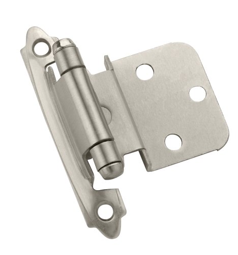 Amerock BP3428-G10 Self-Closing Face Mount 3/8-Inch Inset Hinge, Satin Nickel