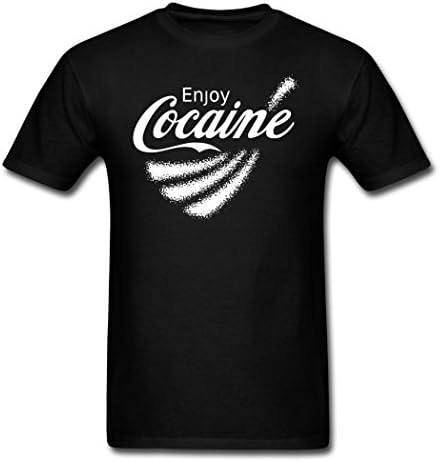 WANLIDA TS Custom Printed Men's Enjoy Cocaine T-Shirts black Large