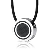 Bold Elegance: Stainless Steel with Carbon Fiber and Enamel Coin Design Pendant on a Rubber Cord