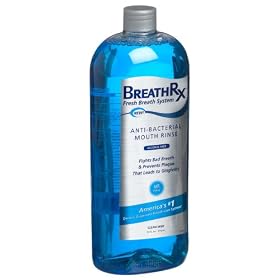 BreathRx Anti-Bacterial Mouth Rinse (33oz Bottle), Large Economy Size.