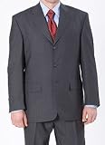 Kilburne & Finch Charcoal with Faint Brown Pinstripe 3-Button Suit with Pleated Pant