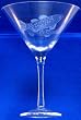 Individually Hand Etched Trout Large Martini Clear Glass 8 1/4"H Set / 4
