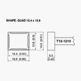 T15 Series Quad Soldering Tip 12.80mm x 15.40mm for FM-2027 Iron