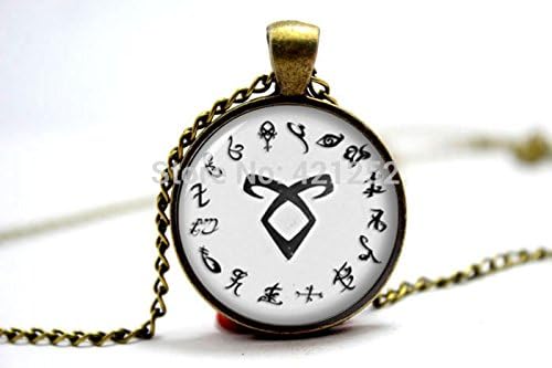 ArtShop Fashion Jewelry Mortal Instruments Necklace Shadowhunter Rune Necklace City Of Bones Jewelry Cassandra Clare Clary Fray Book Necklace Christmas gift