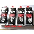 4 x Original Zippo Benzin + 4 x Flints im Spender